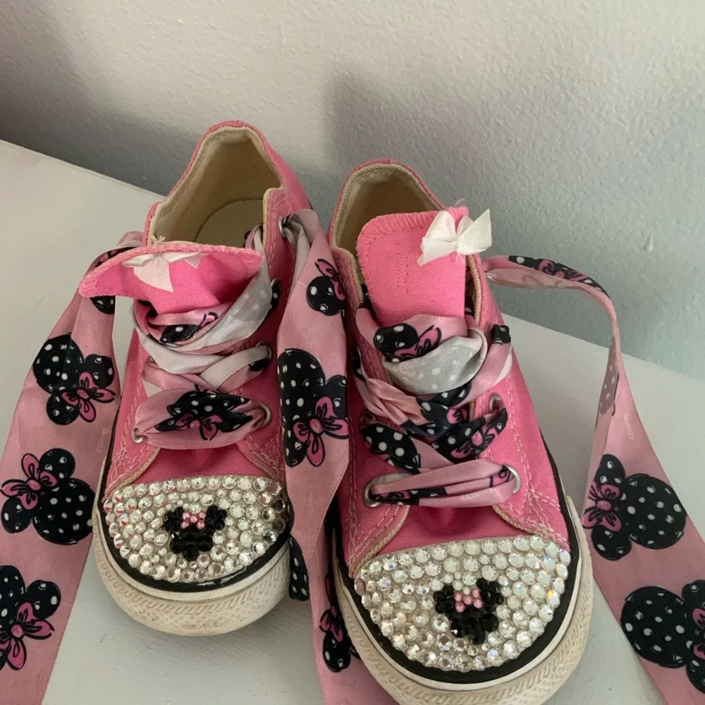 Mini Mouse Toddler Girls Bling Rhinestone Converse Sneakers